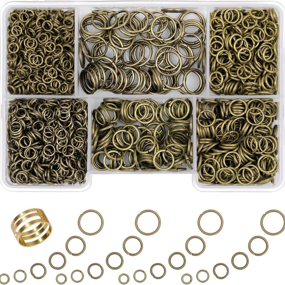 1400 Pcs Mixed Size Jump Rings for Jewelry Making, Keychains, Necklace Repair &
